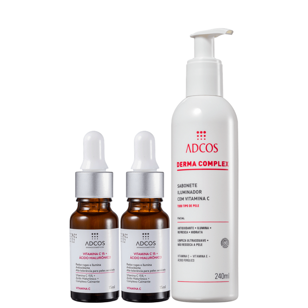 Kit Adcos Tratamento Boost Facial - Sabonete Facial 240ml + Sérum Anti-Idade 2x15ml
