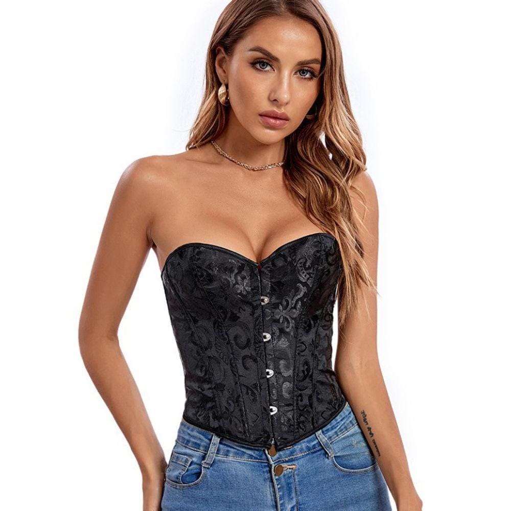 Cropped Corpete Corselet Cinta Top Blusa Floral Linha Casual Preto M659