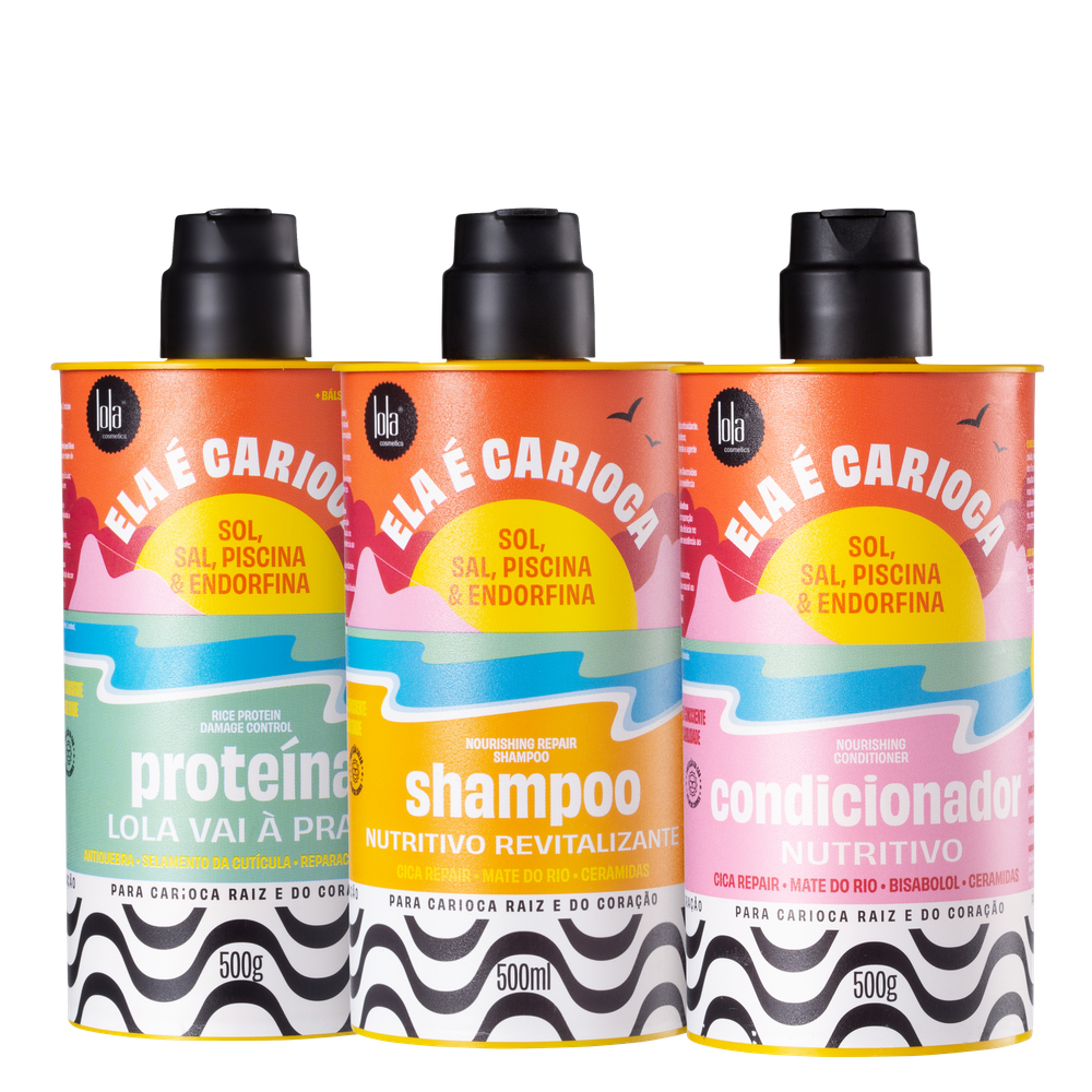 Kit Lola Cosmetics Ela é Carioca Sol, Sal, Piscina & Endorfina Trio Super (3 Produtos)