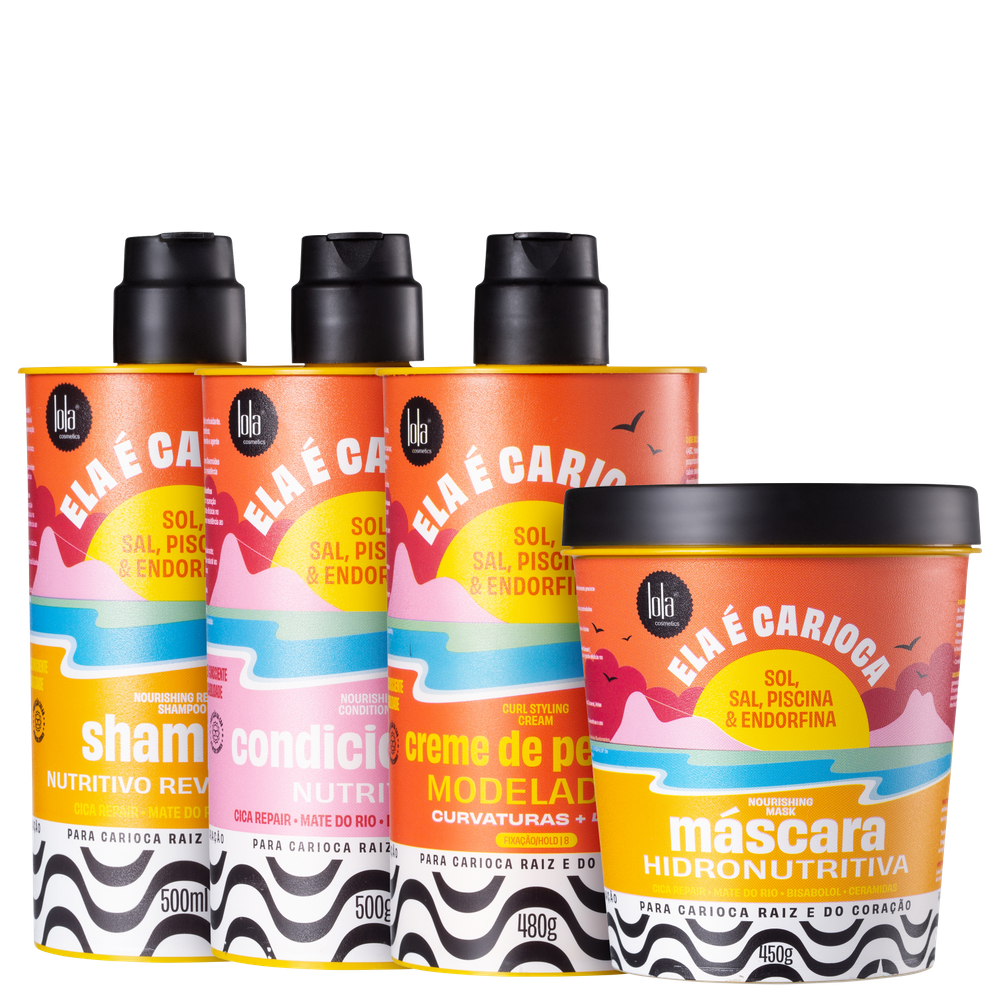 Kit Lola Cosmetics Ela é Carioca Sol, Sal, Piscina & Endorfina Hidronutritiva + 4ABC (4 Produtos)