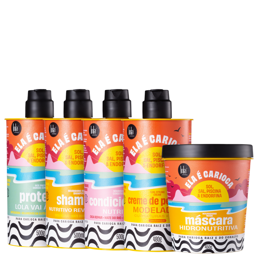 Kit Lola Cosmetics Ela é Carioca Sol, Sal, Piscina & Endorfina Proteína + 3ABC (5 Produtos)