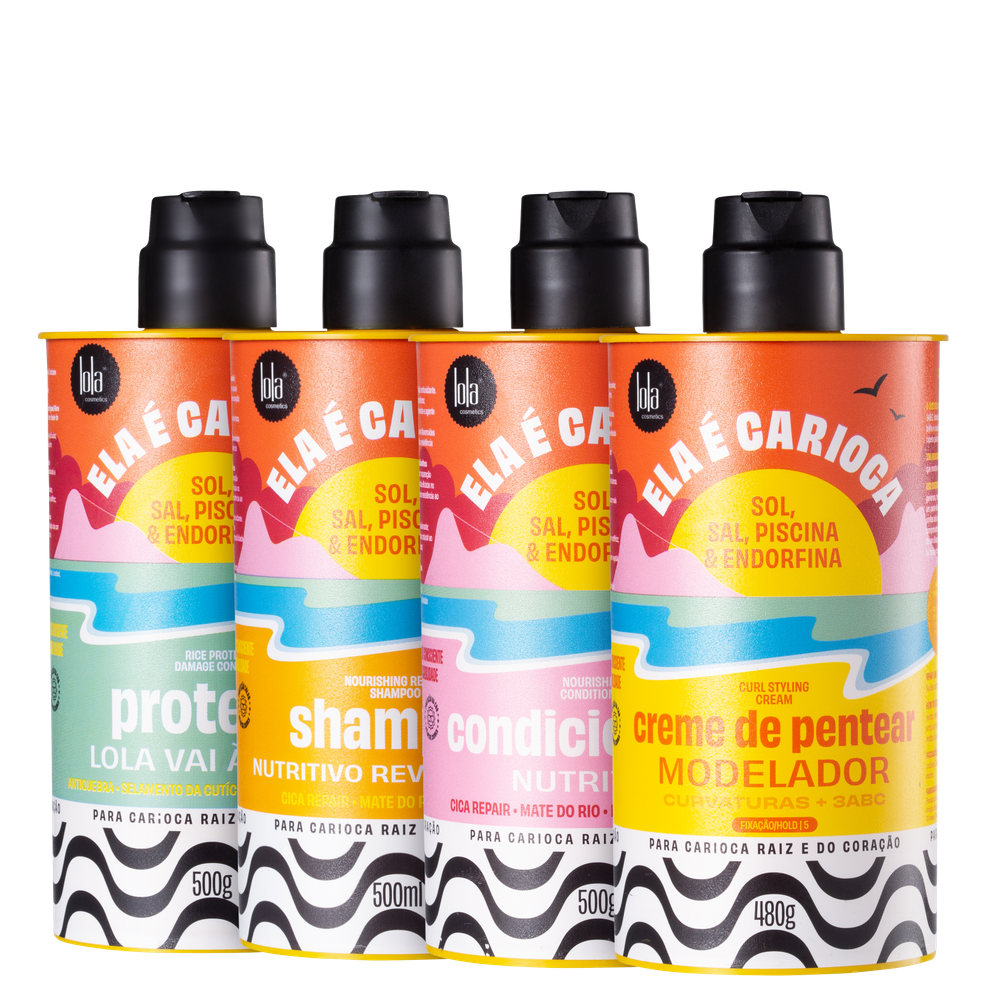 Kit Lola Cosmetics Ela é Carioca Sol, Sal, Piscina & Endorfina Curvaturas + 3ABC (4 Produtos)