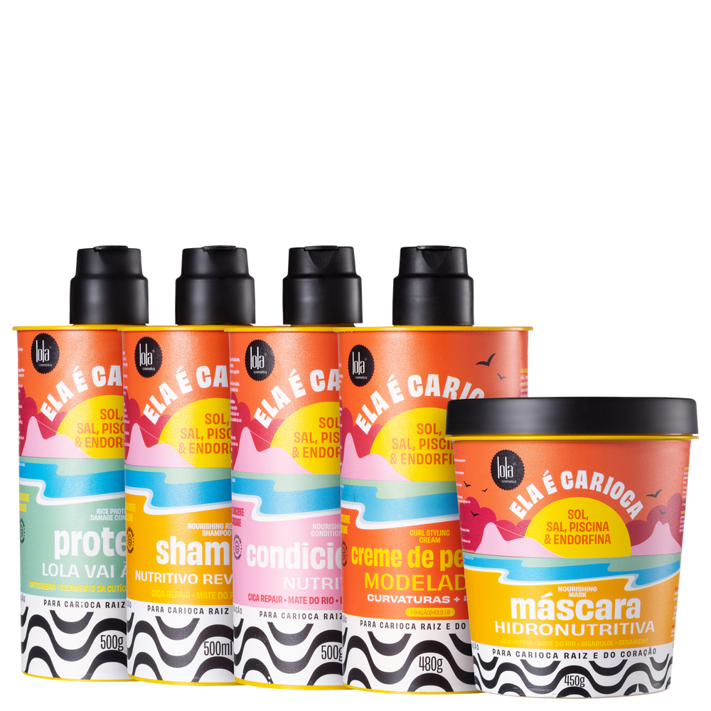 Kit Lola Cosmetics Ela é Carioca Sol, Sal, Piscina & Endorfina Proteína + 4ABC (5 Produtos)