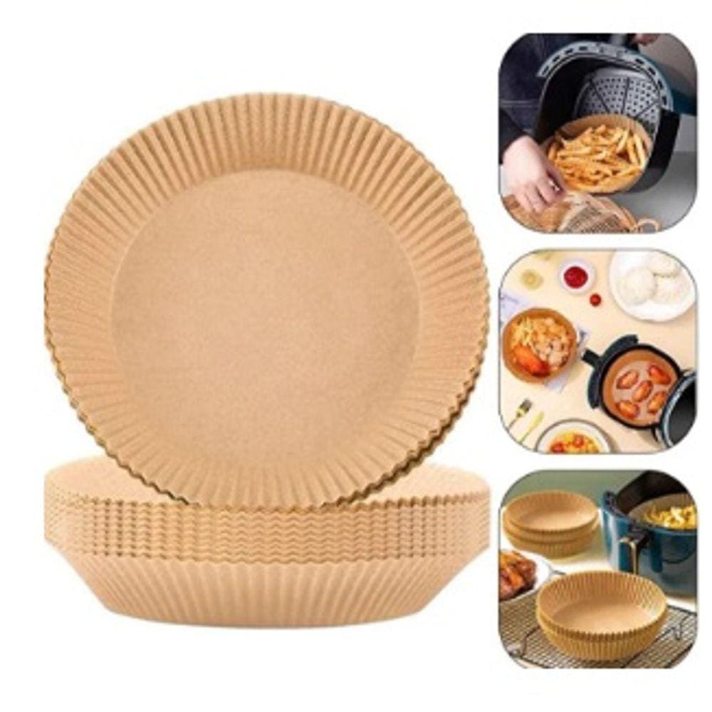kit com 50 Formas Descartáveis Para Fritadeira Air Fryer Em Papel Redondo Antiaderente - clink