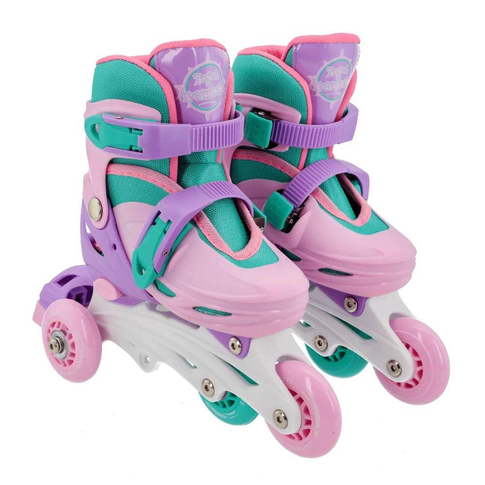 Patins Infantil 4 rodas Rosa Multi Uso Uni Toys 1505 Rosa