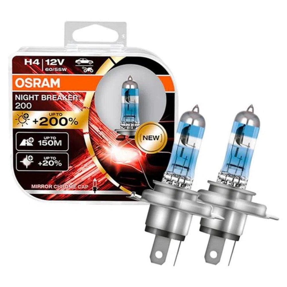 Par H4 Lâmpada Osram Night Breaker 200 +luz 60/55w 12v 3900k