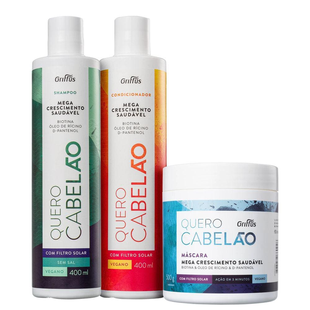 Kit Griffus Quero Cabelão Intense (3 Produtos)