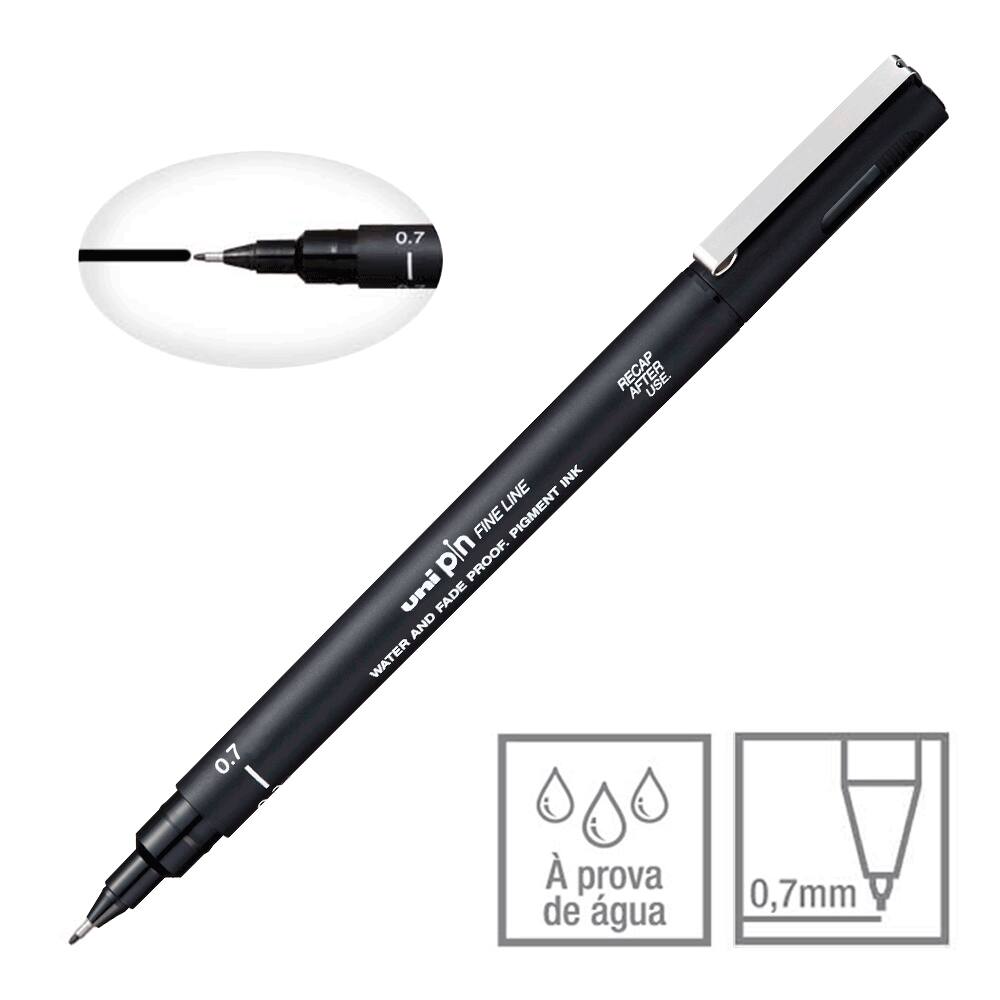 Caneta Técnica Nankim Uni Pin Fine Line Preto - Uni-Ball