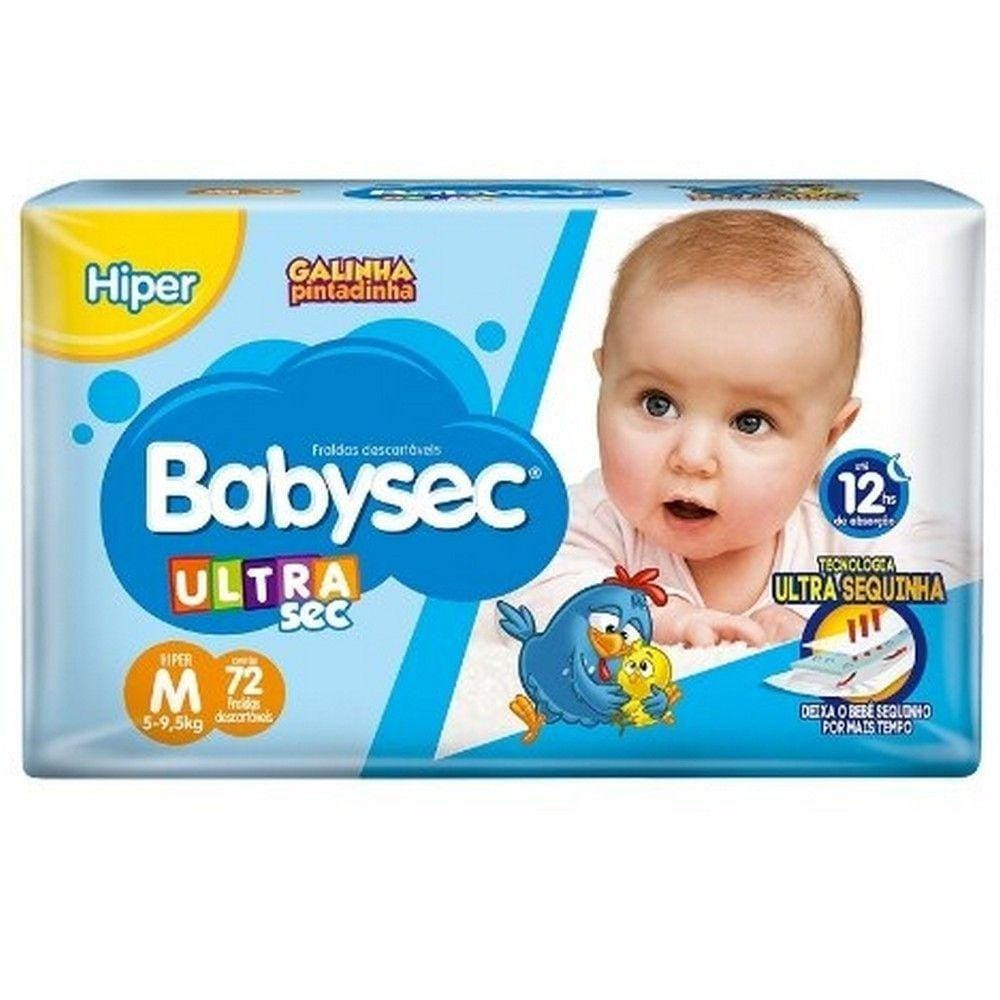 Fralda Babysec Galinha Pintadinha Ultrasec m 2x72 Unidades