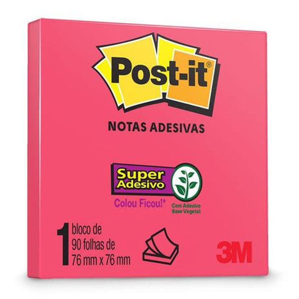 Bloco Adesivo Post-it 76mm x 76mm - 90 folhas 3M - 1 UN