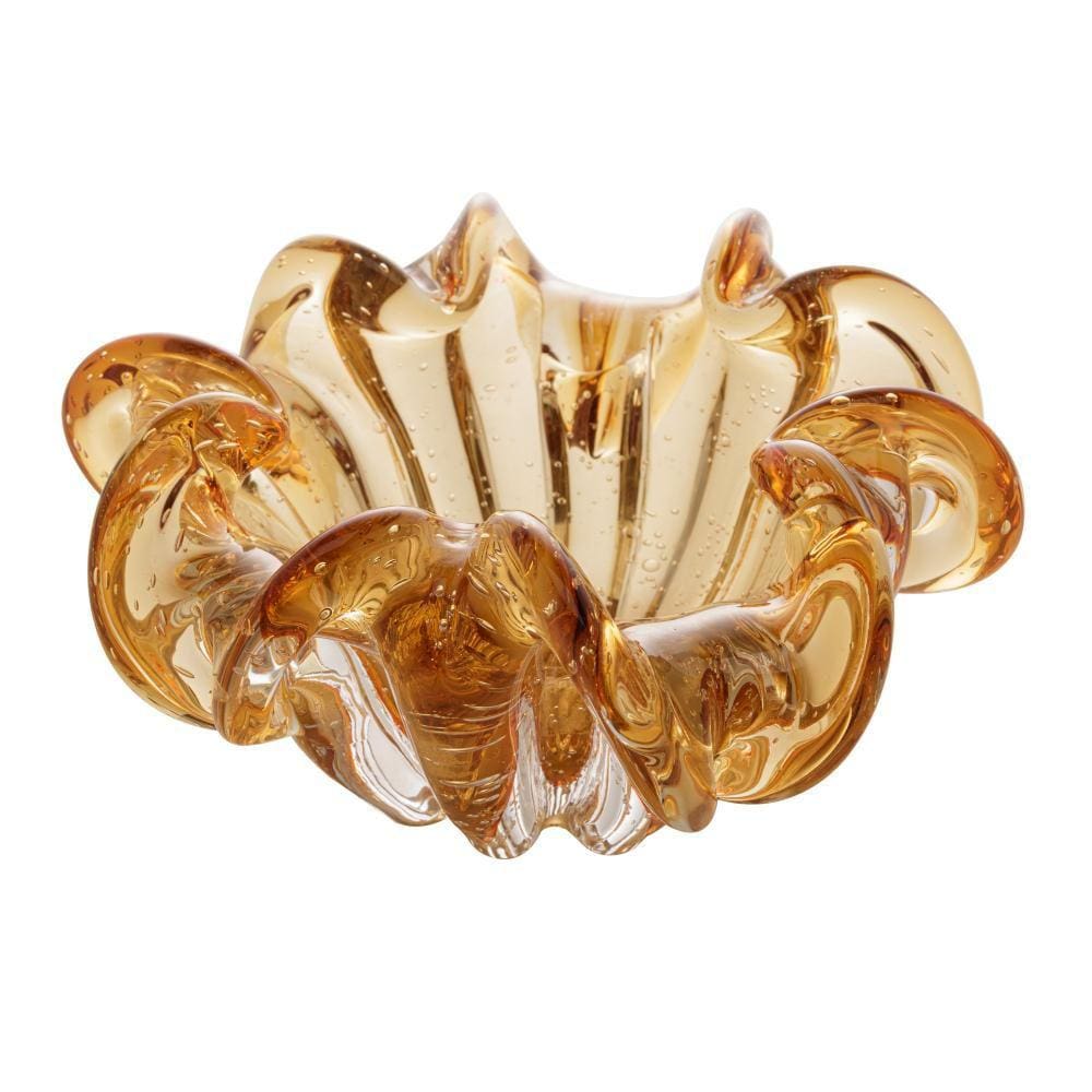 Centro de Mesa Wolff Italy de Vidro Âmbar 21cm x 10cm