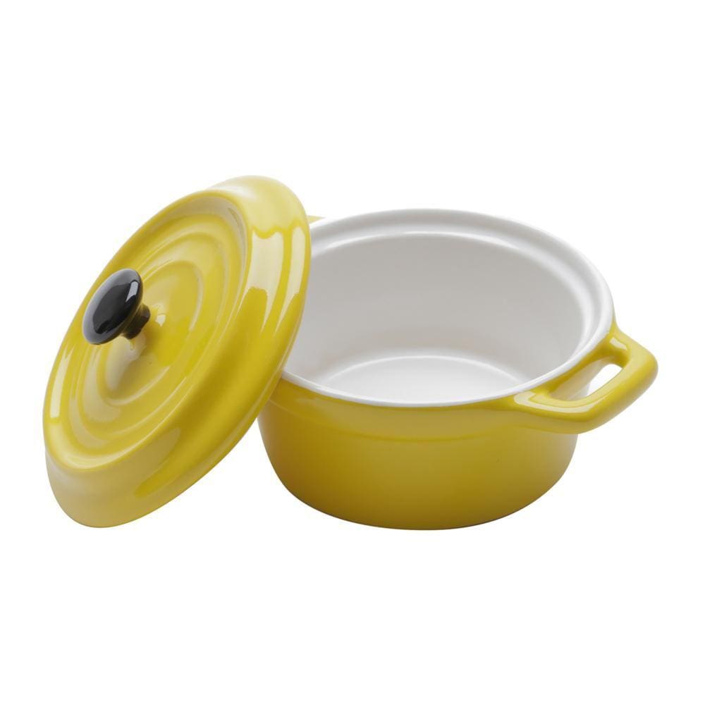 Mini Caçarola Wolff Black Lid de Porcelana Amarela 150ml