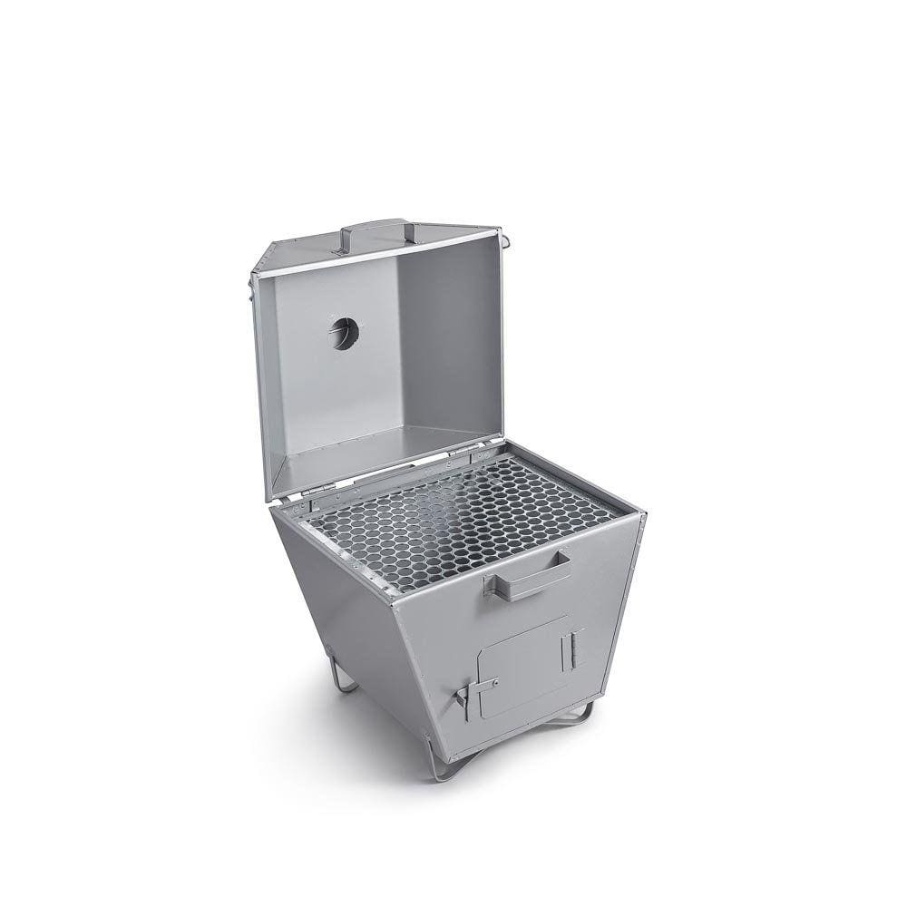 Churrasqueira Econômica de Chapa Galvanizada Prata Olibox