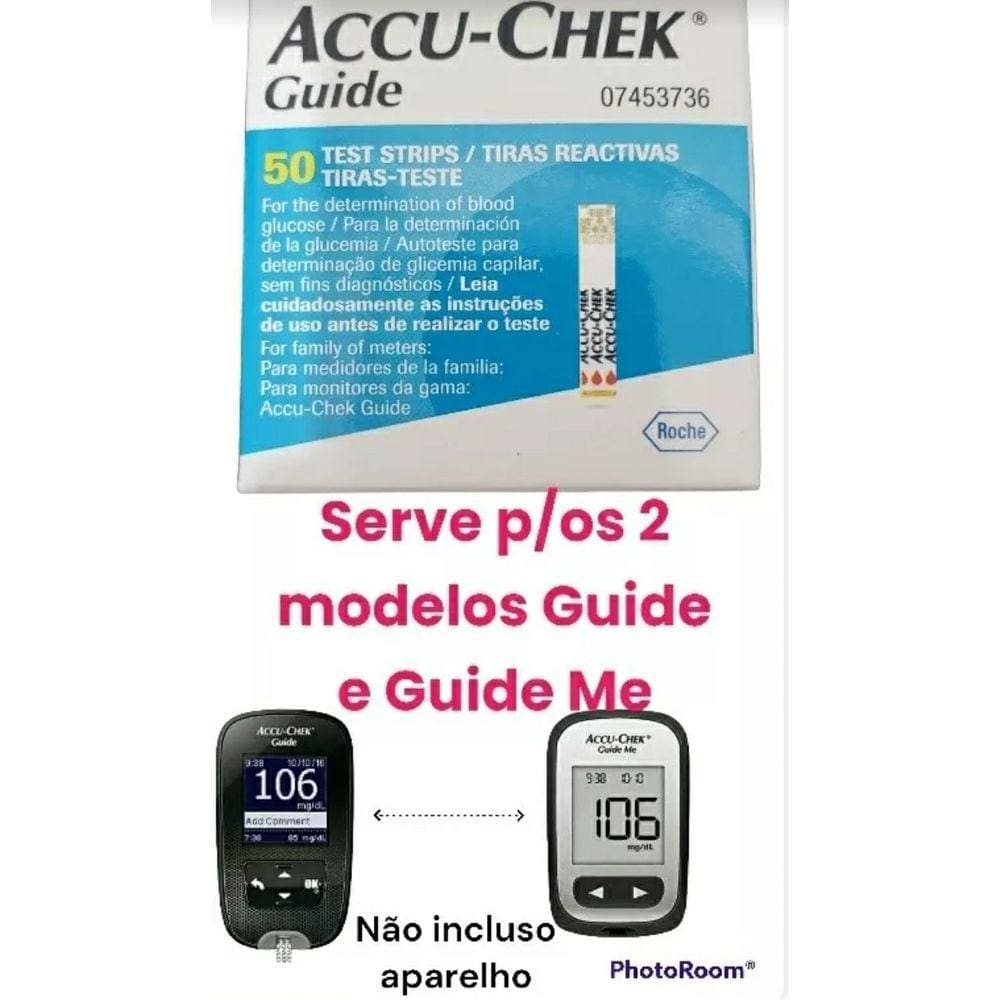 100 Fitas De Medir Glicose, Hgt, Accu Chek Guide Me Diabetes