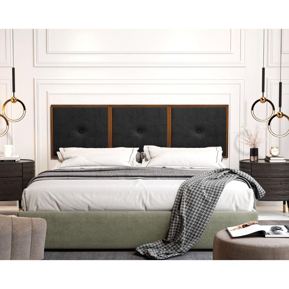 Painel Cabeceira Box King 1,95 Duda Madeira Preto - Comprar Moveis em Casa