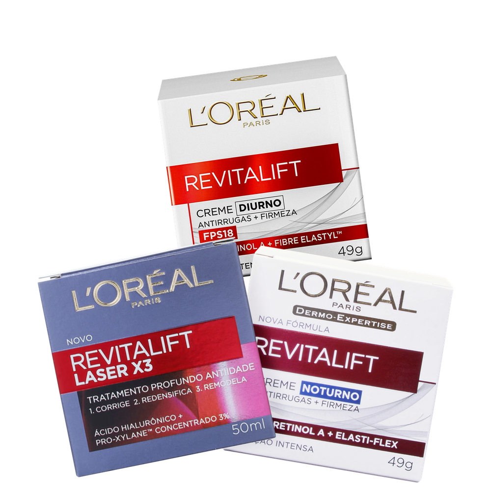 Kit L`Oréal Paris Revitalift Pele Revitalizada (3 Produtos)