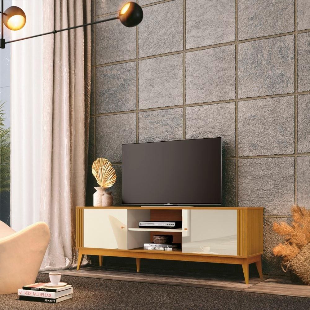 Rack para TV até 60 Polegadas 2 Portas Ripado Grécia 160cm