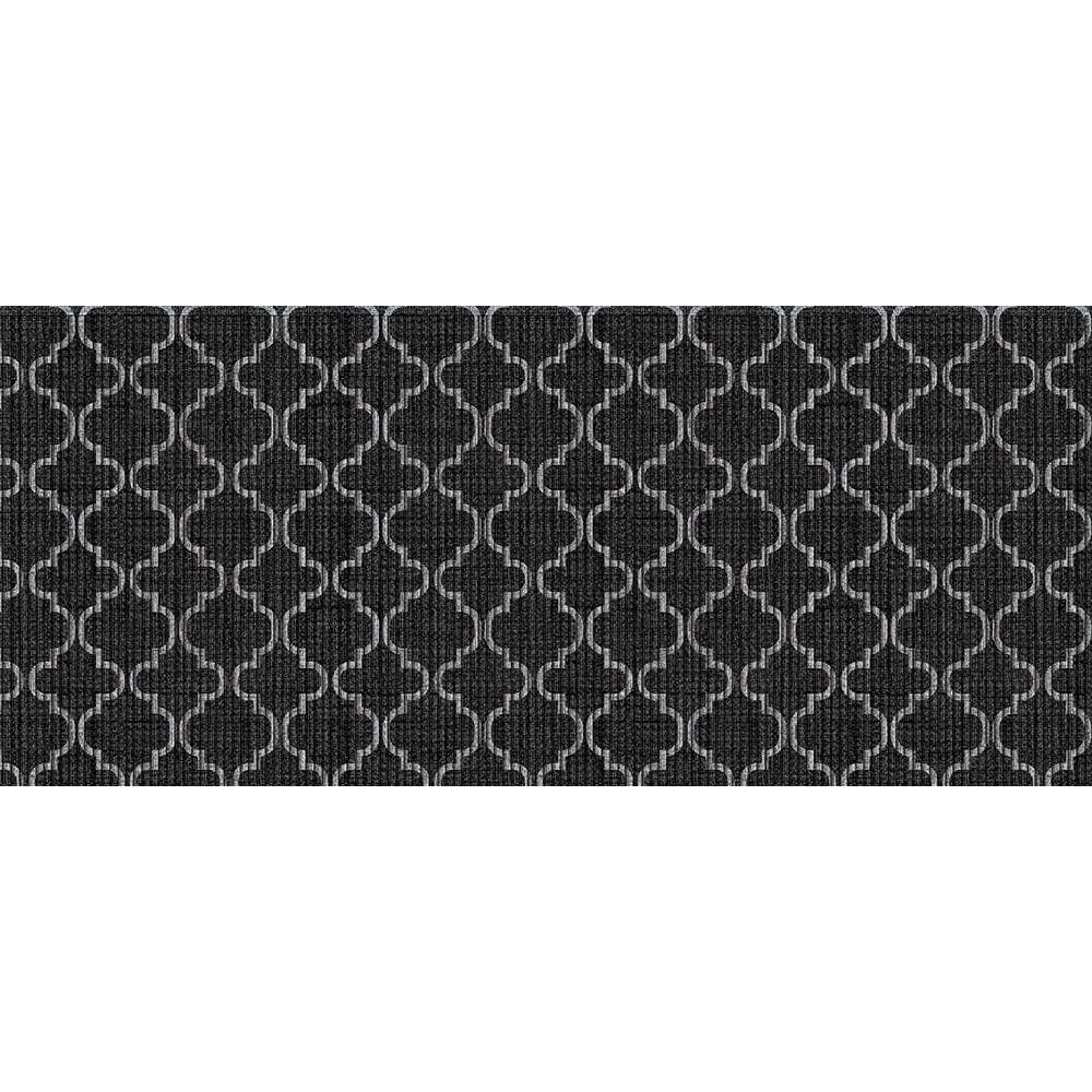 Tapete Antiderrapante Tropical Árabe Preto 43cmx1,3m