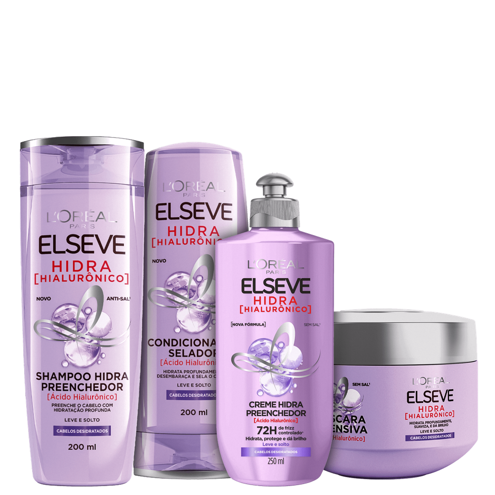 Kit Elseve L`Oréal Paris Hidra Hialurônico Completo 4 Prods
