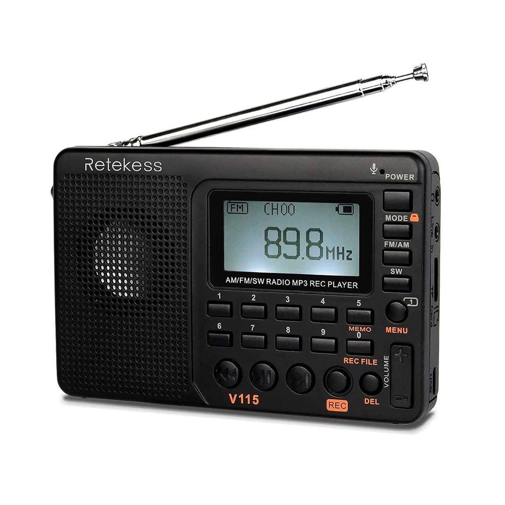 Rádio De Bolso Retekess V115 Am Fm Sw Usb De Ondas Curtas