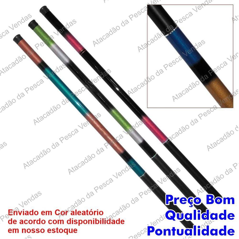 Vara Telescopica 3,00 mts 40% Carbono + Enrolador de Linha