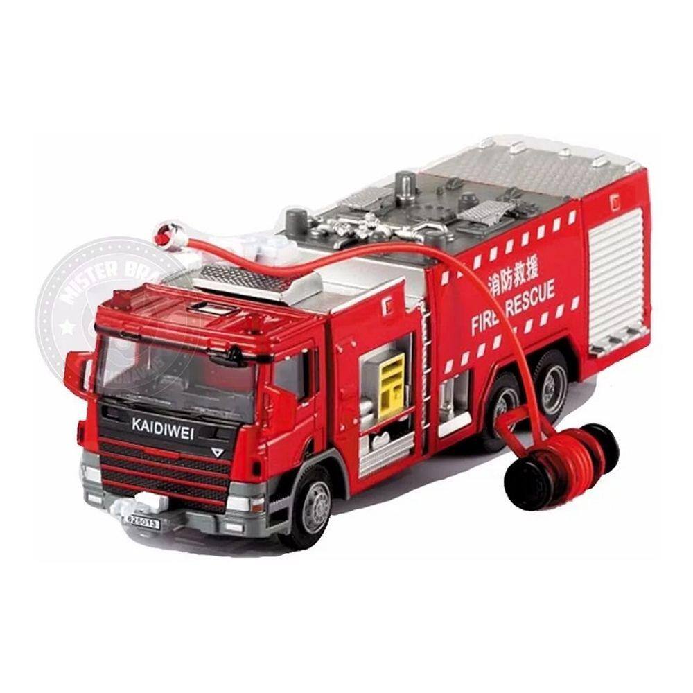 Brinquedo Caminhão Miniatura Bombeiros Resgate Vermelho A Fricção