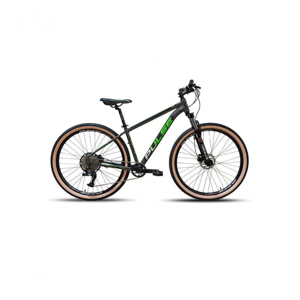 Bicicleta 29 Pulse Cambio Absolute 1x12 Freio Disco Hidraulico Cubo K7 Grafite/ades Verde Branco