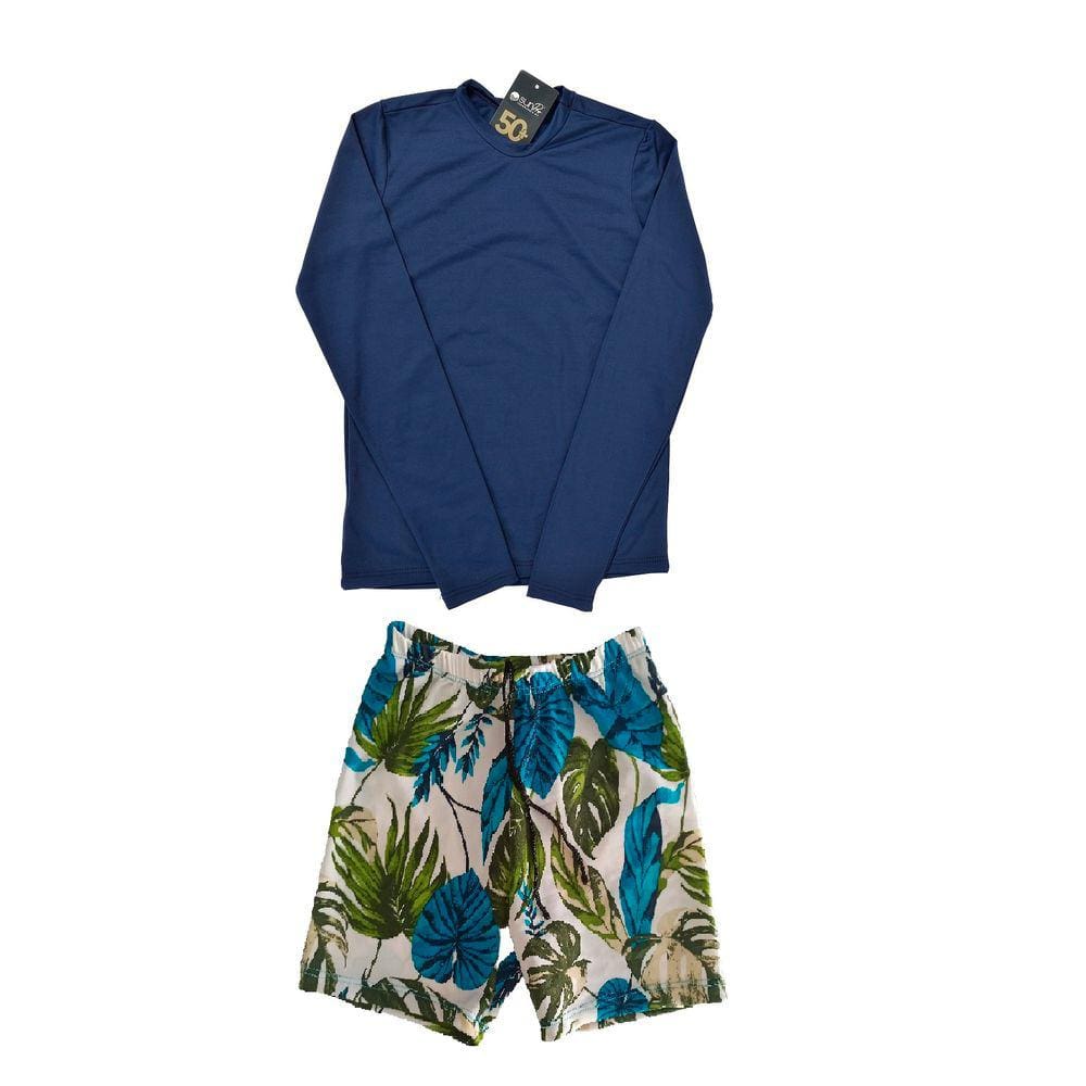 Conjunto proteção UV adulto - camisa e bermuda praia