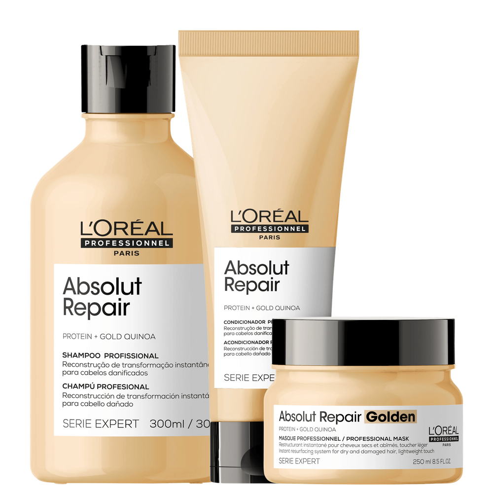 Kit L`Oréal Professionnel Serie Expert Absolut Repair Gold Quinoa + Protein Golden Trio (3 Produtos)
