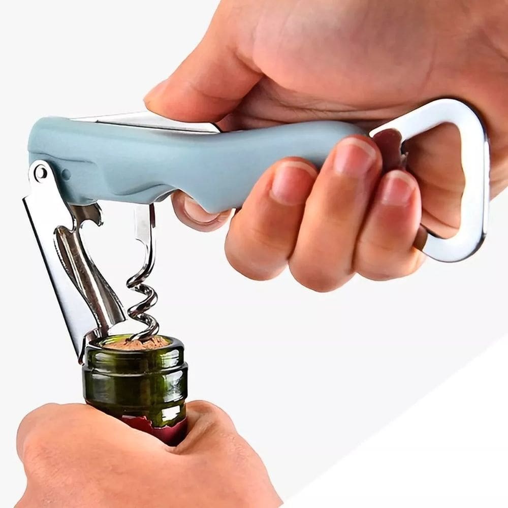 Abridor E Saca Rolhas - Inox - Abridor De Garrafas Lata - Profissional Garçom - Multiuso - Panami