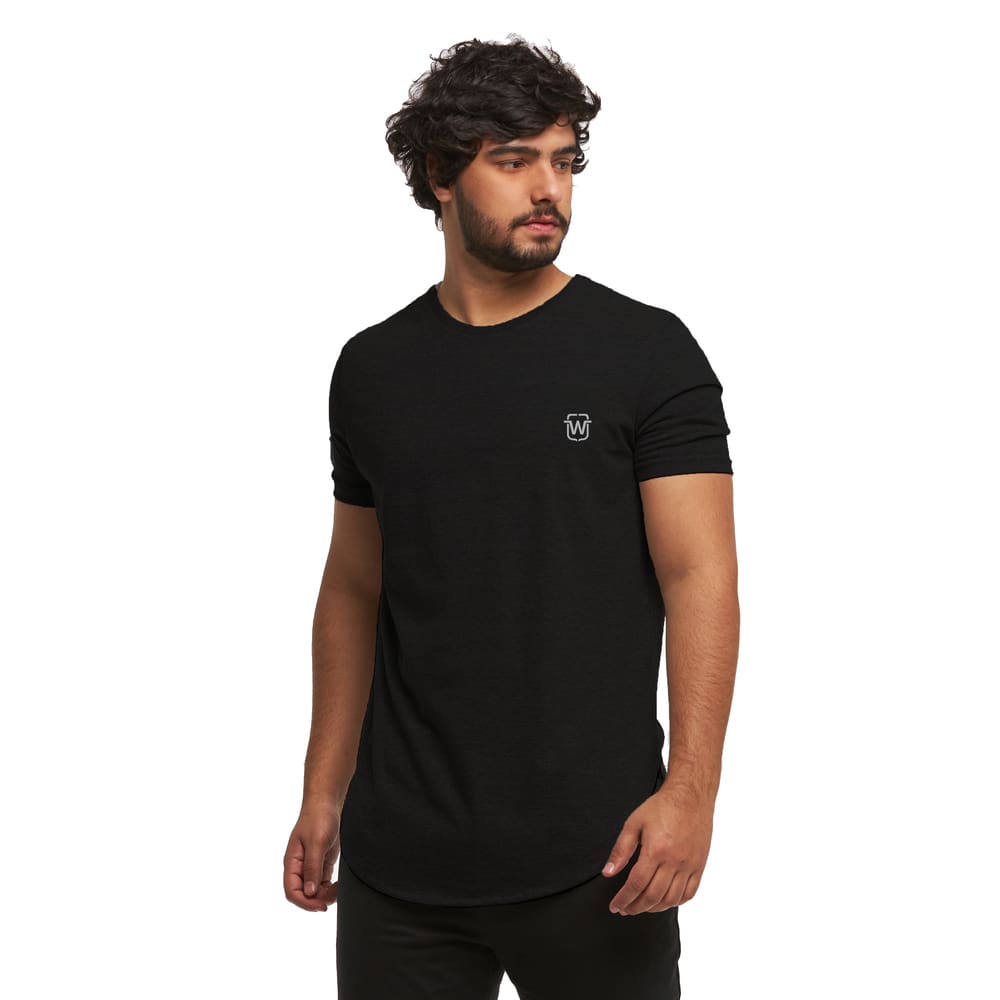 Camiseta Masculina Plus Size Longline Oversized Swag Manga Curta Wooks WC1