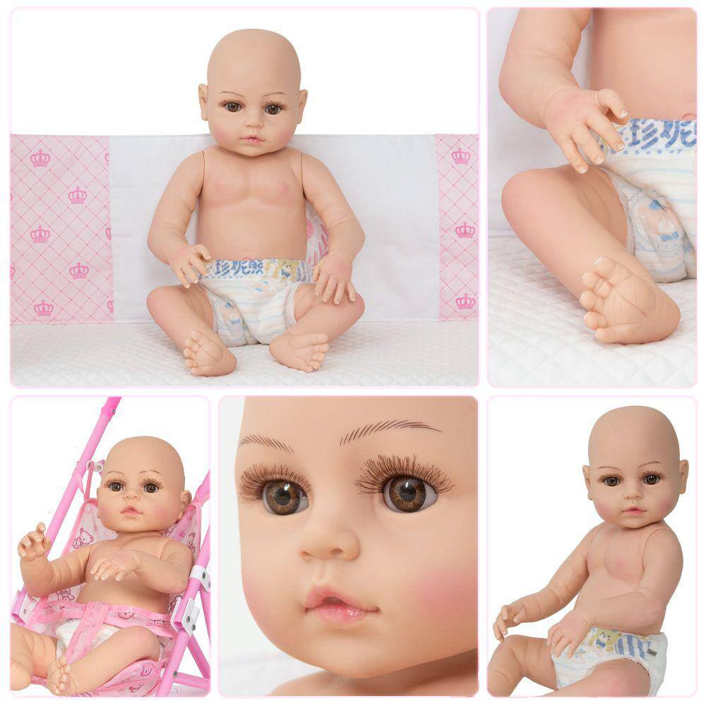 Bebê Reborn Recém-Nascido 3D-49 Cm Olhos Fechados