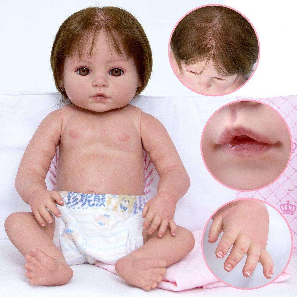 Boneca Bebe Reborn Abigail Corpo De Silicone Realista 48Cm com