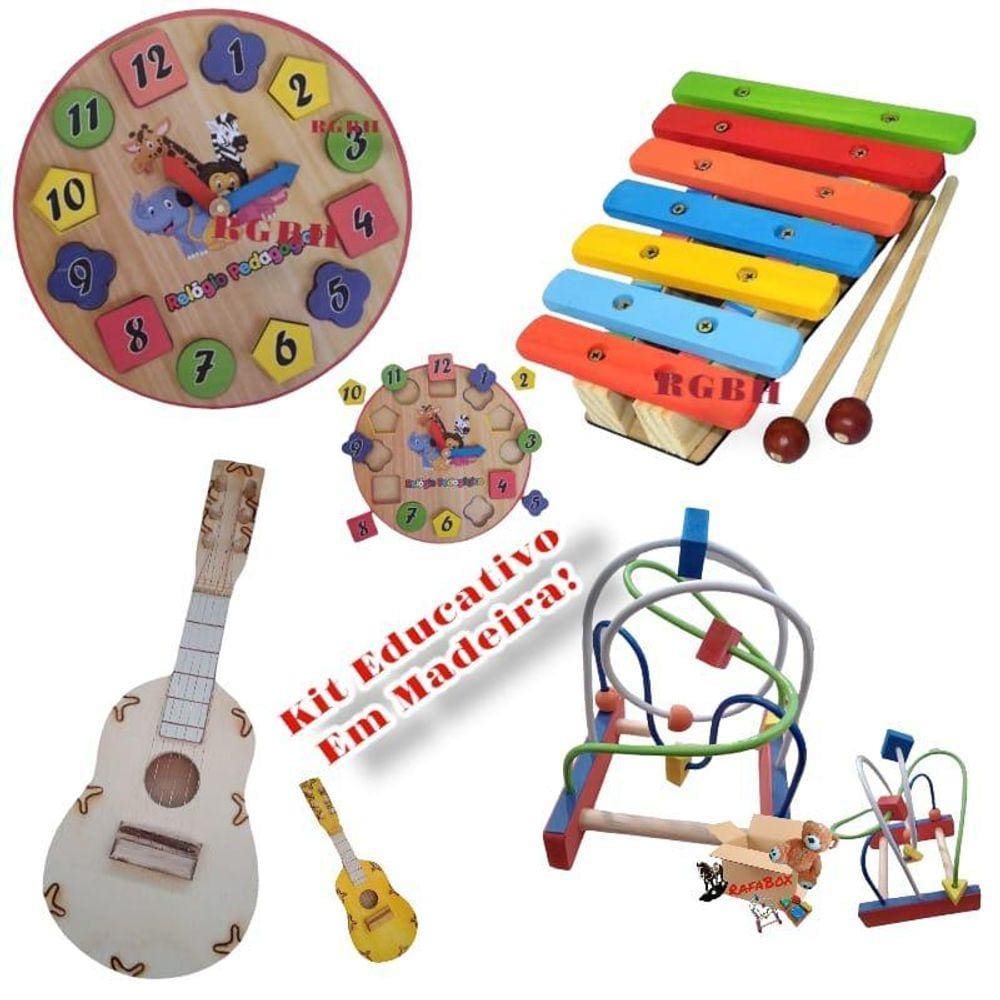 Kit Brinquedo Pedagógico Educativo Em Madeira Escolha O Seu