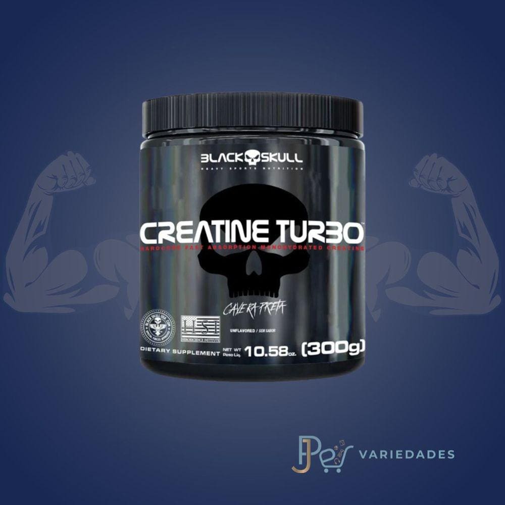 Creatina Creatine Black Skull 300g 100percent Pura Sem Sabor Extra