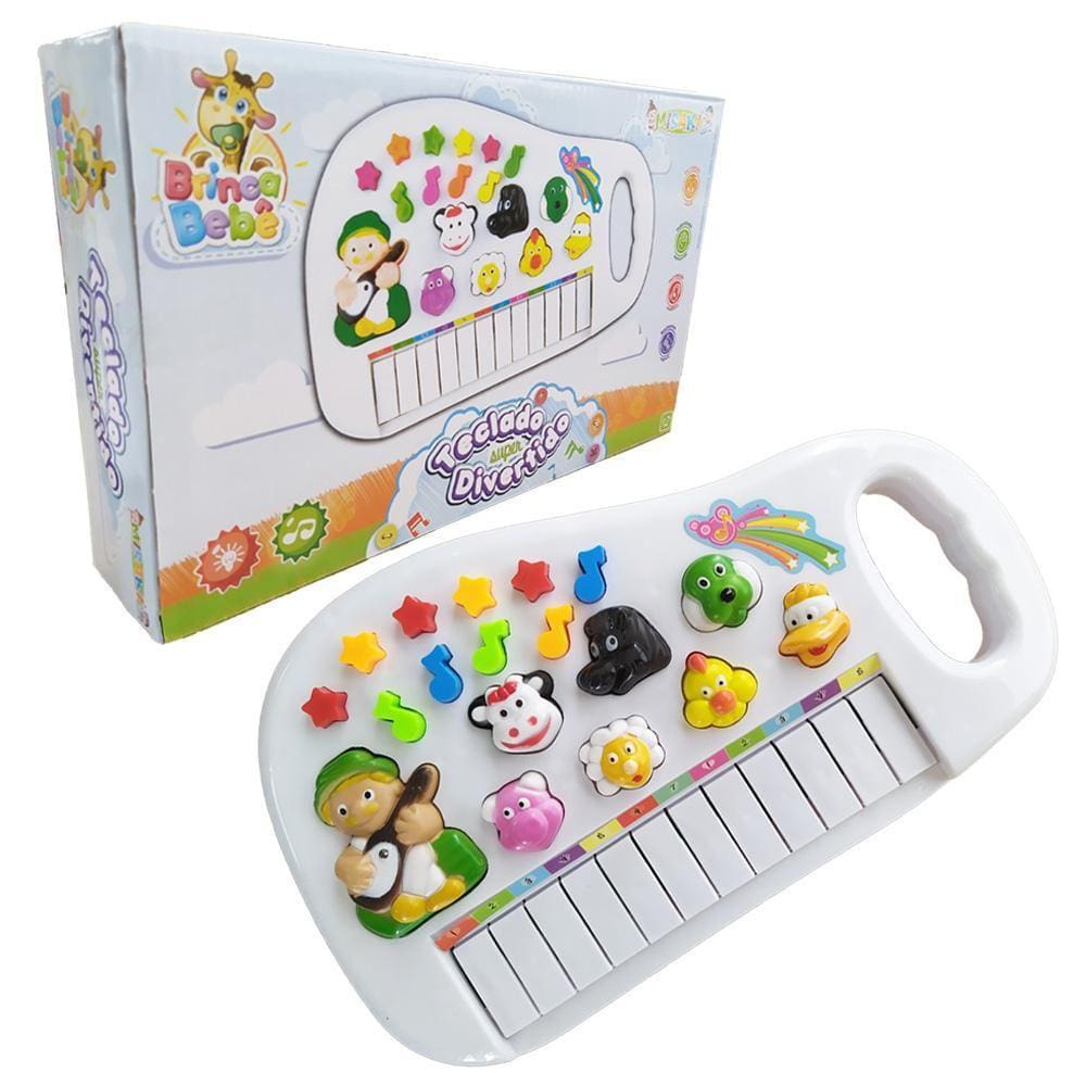 Teclado elétrico para piano infantil, brinquedo de piano bebê com