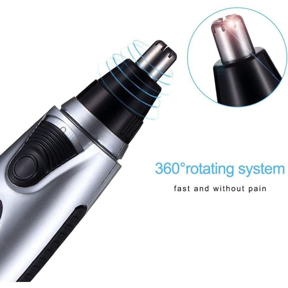 Aparador De Pêlos Do Nariz Multifunções Reparação Elétrica Barbear Preto/ Prata