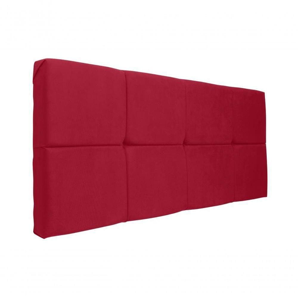 Painel Cabeceira Estofado Decorativo Para Cama Casal 1,40Cm Vermelho Smf Decor