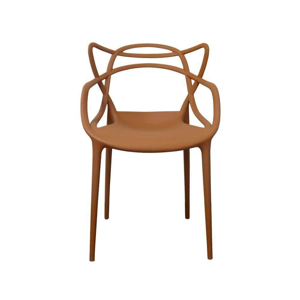 Cadeira Aviv Estrutura Em Polipropileno Fratini Marrom Capuccino
