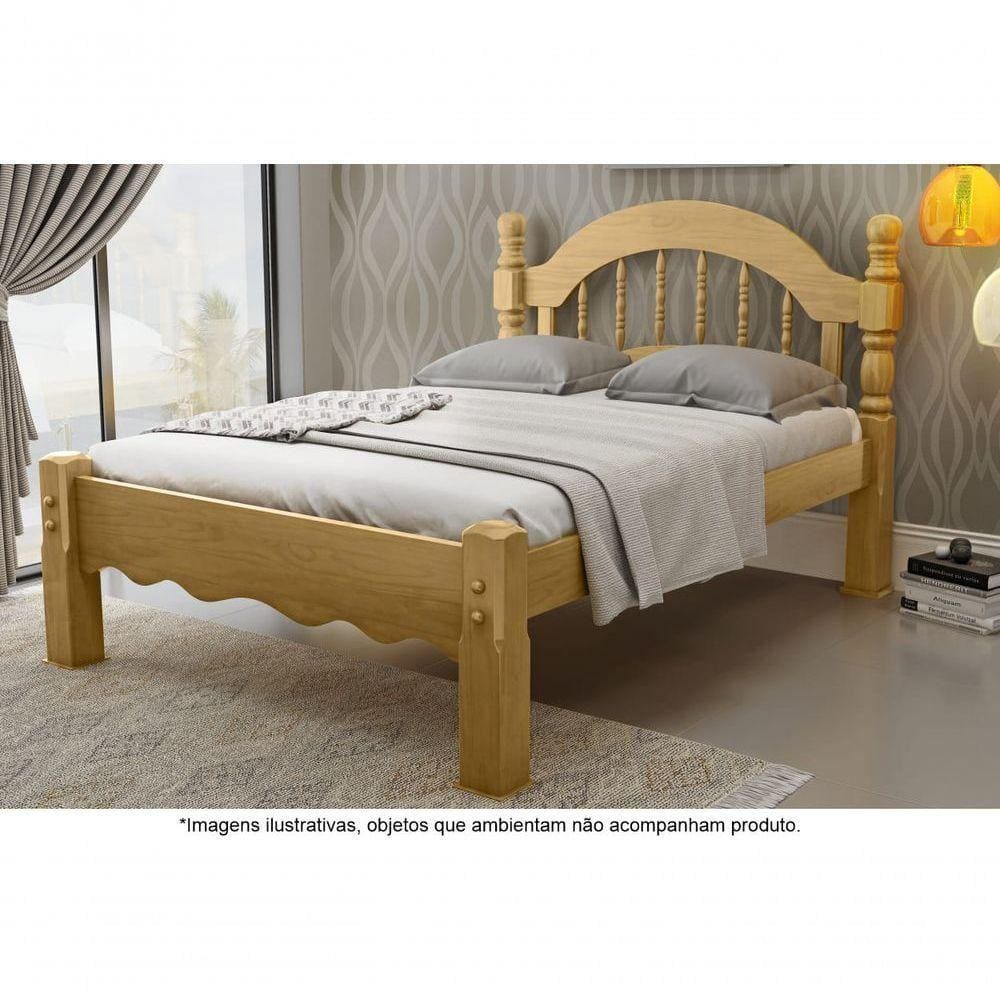 Cama Casal Em Madeira Maciça Torneada 1,60 Siena Imbuia