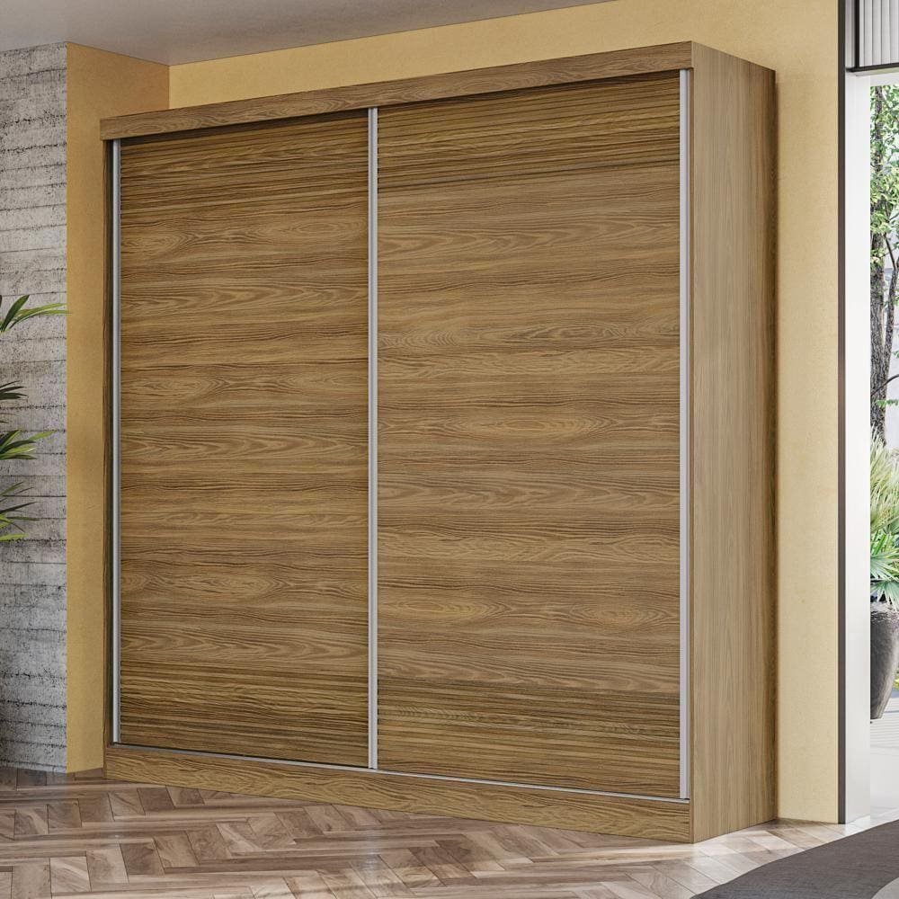 Guarda-roupa Casal 100% Mdf Kappesberg 2 Portas De Correr 6 Gavetas Nogueira