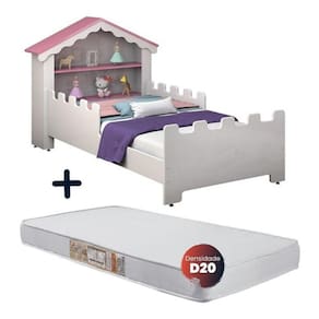 Cama Infantil Casa de Boneca com Cama Auxiliar e Luz/LED Pura