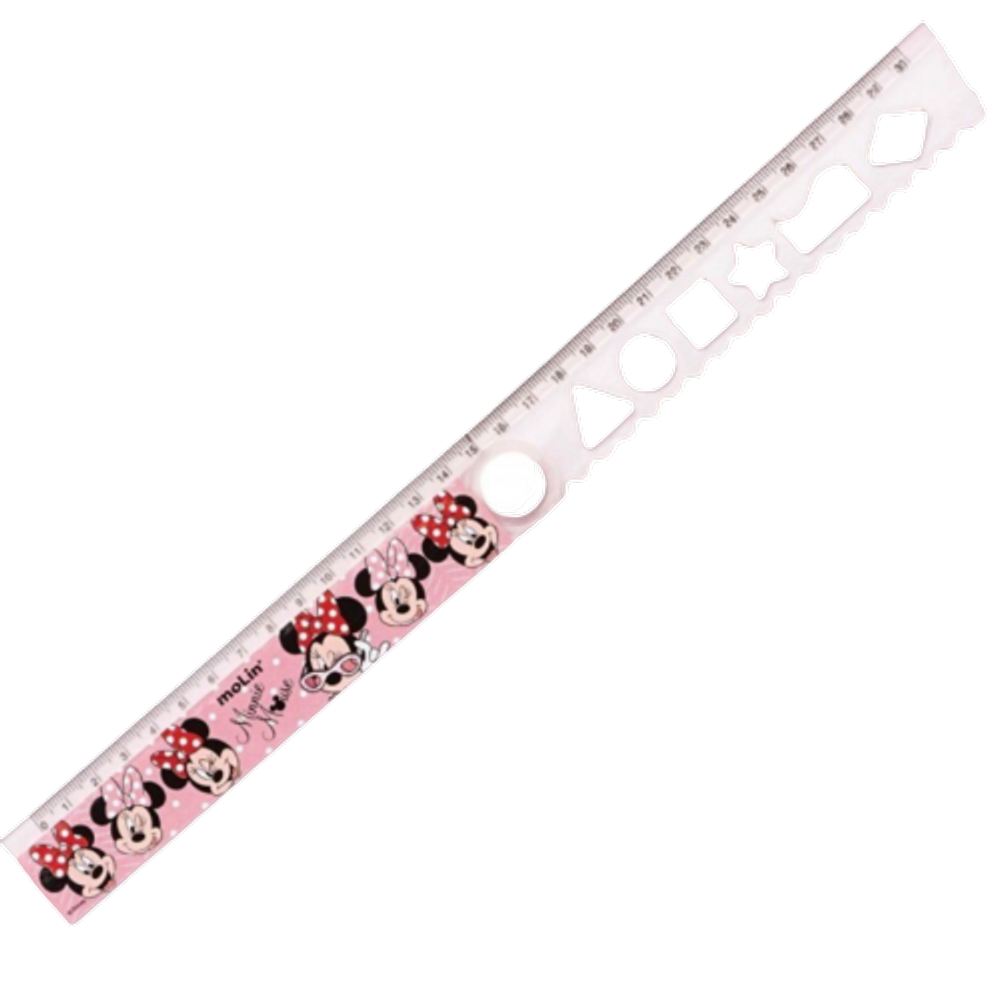 Régua articulada 30cm com desenhos Minnie Rosa Molin