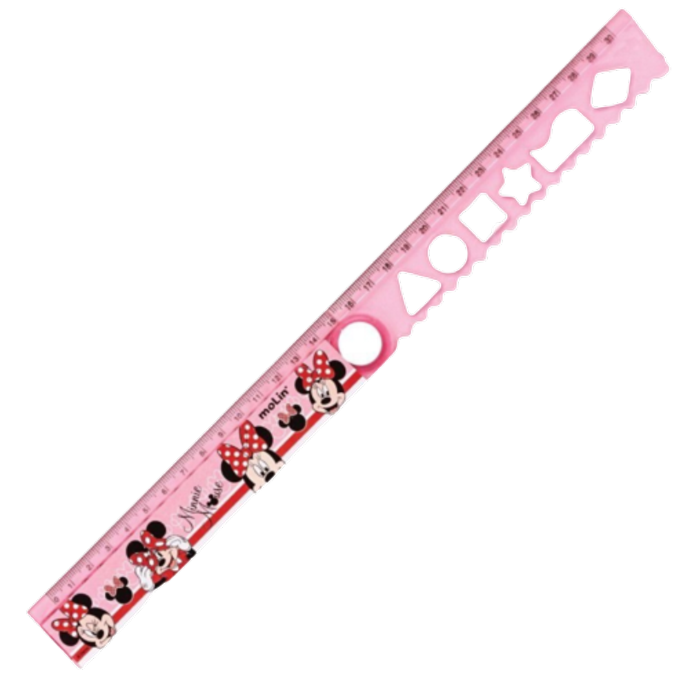 Régua articulada 30cm com desenhos Minnie cor Vermelha Molin