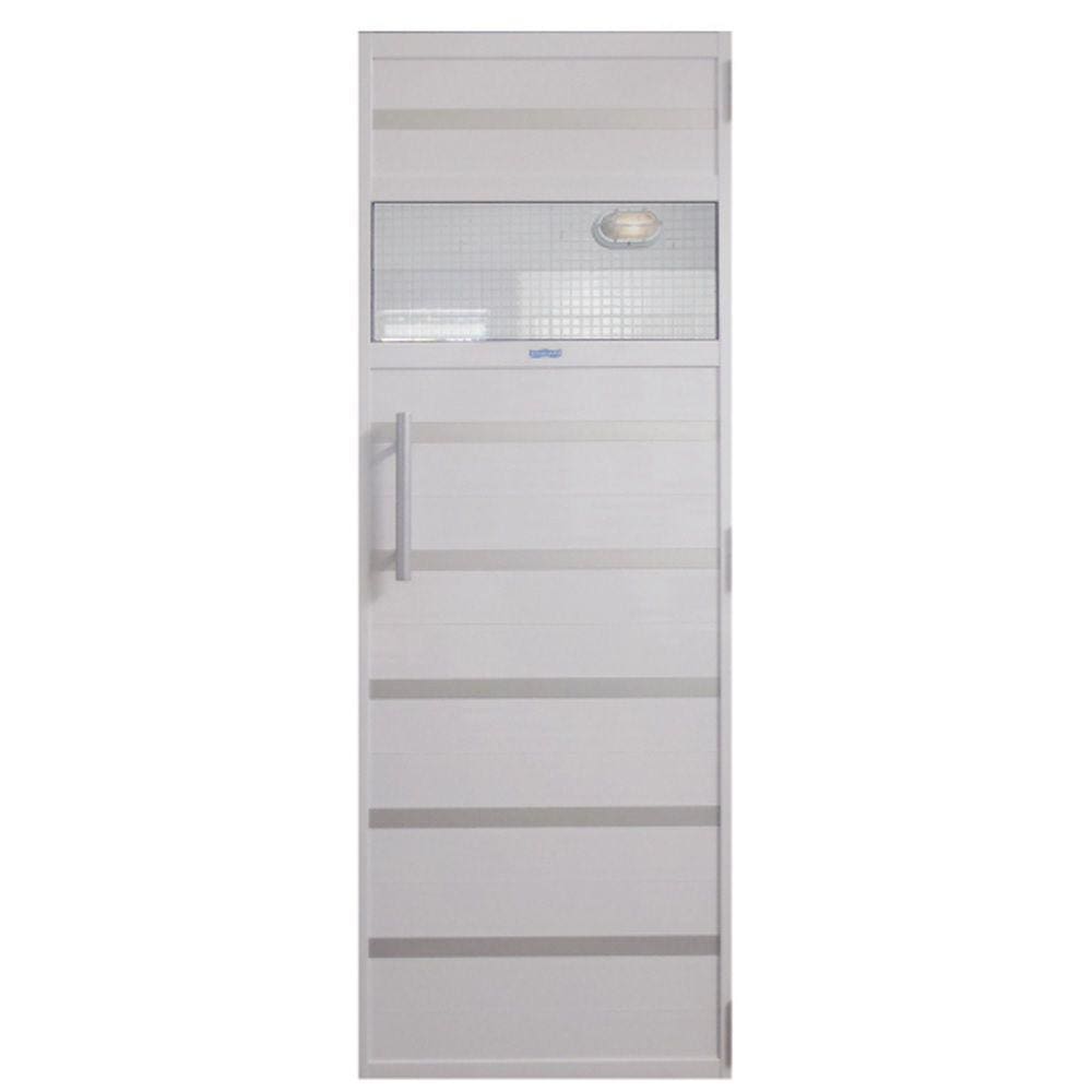 Porta de Alumínio Branco com Contramarco 0,70x1,99 m para Sauna a Vapor - Sodramar