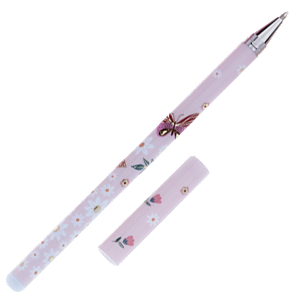Caneta esferográfica tinta azul Borboletas Rosa 2 Molin