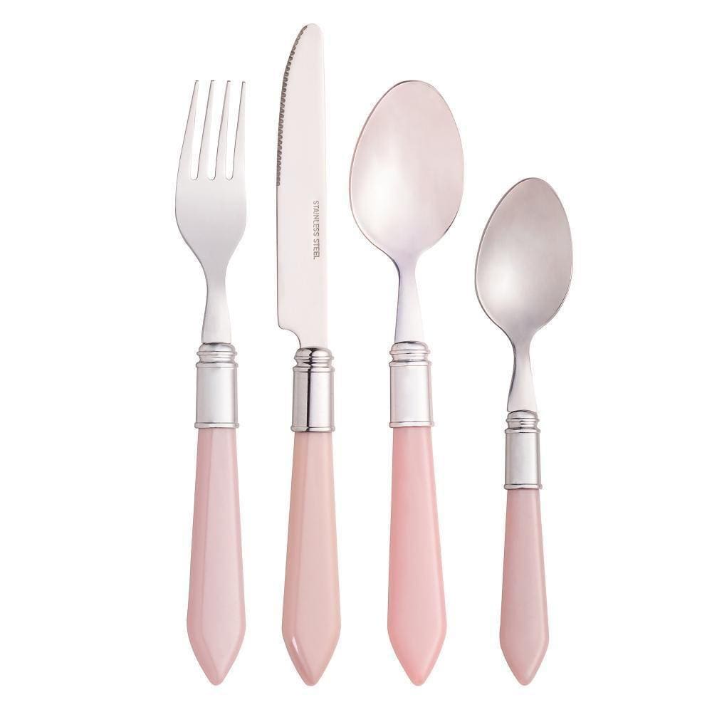 Faqueiro 24 Peças Lyor Mother Pearl De Aço Inox Rosa