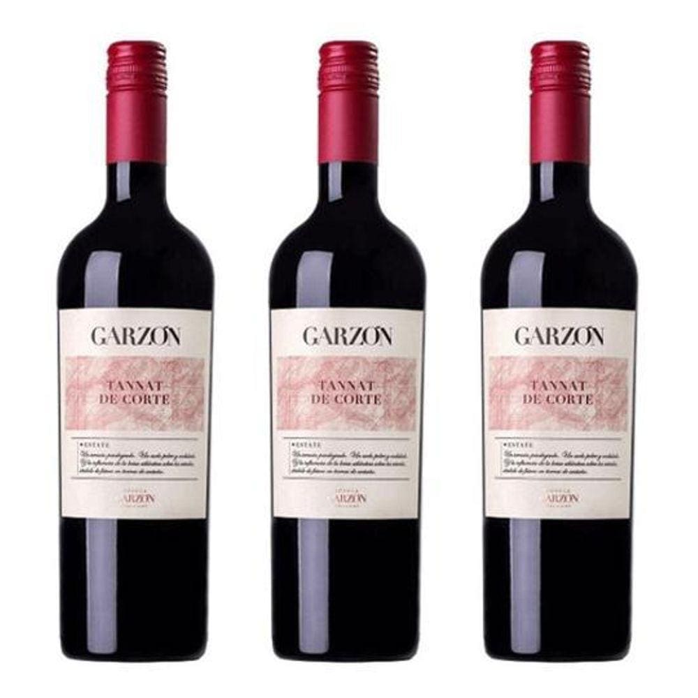 Vinho Garzón Estate Tannat De Corte 750 Ml Kit Com 03 Un