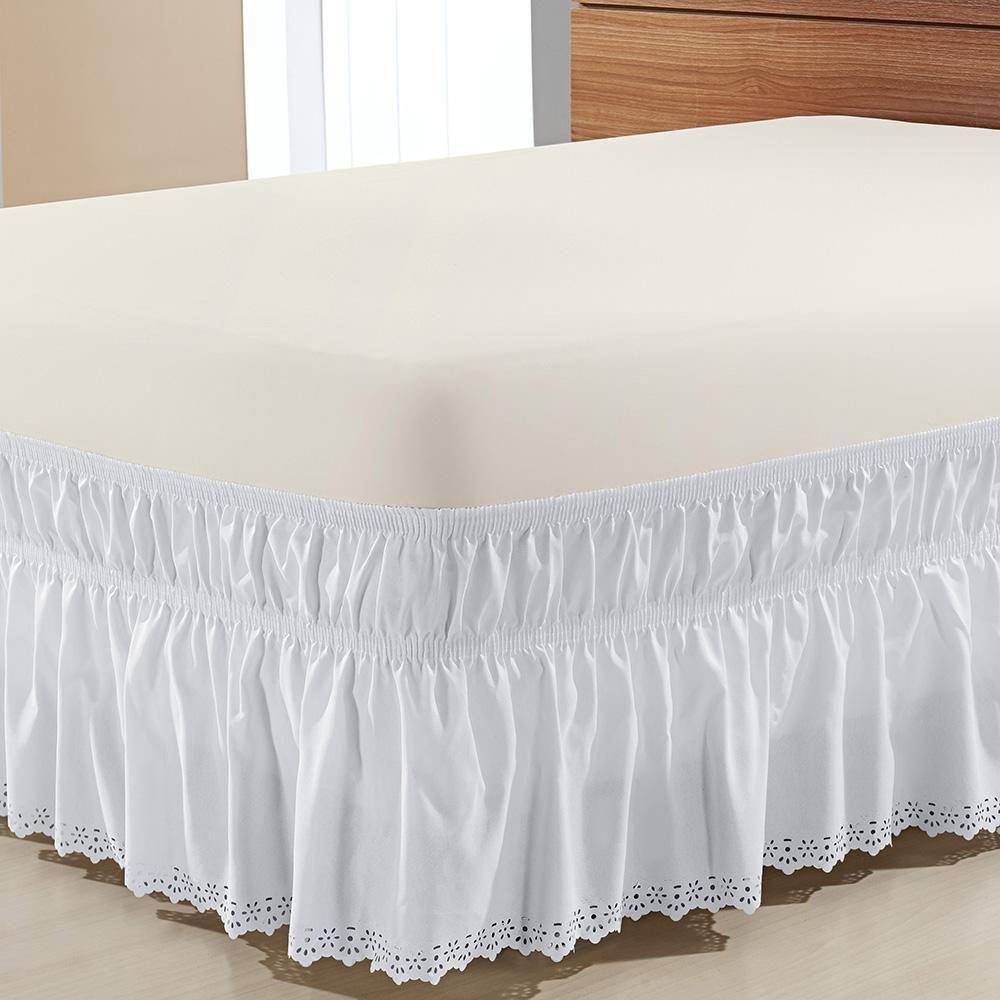 Saia Box Solteiro Perolla Bordado Ultrassônico - Branco