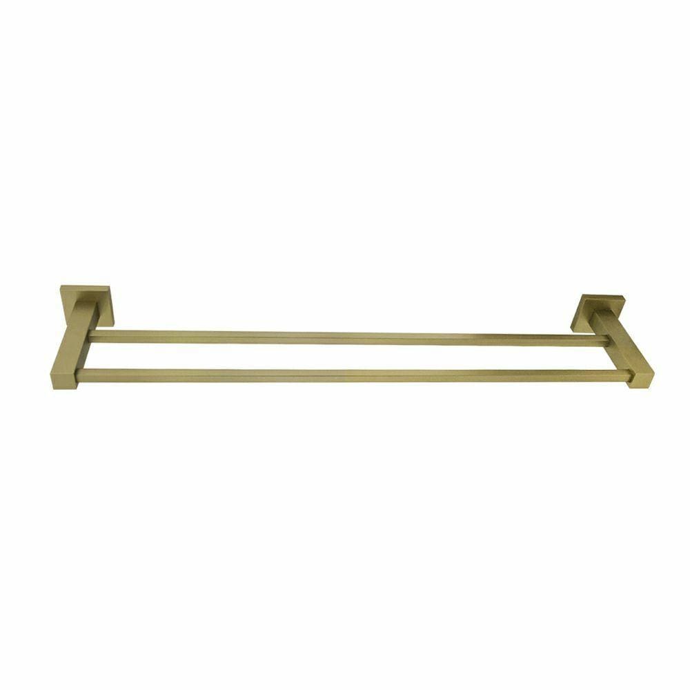 Porta Toalha Reto Duplo Banheiro Metal 60cm Gold Dourado